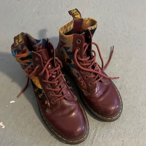 Dope Dr martens.  Knitted sweater shoes